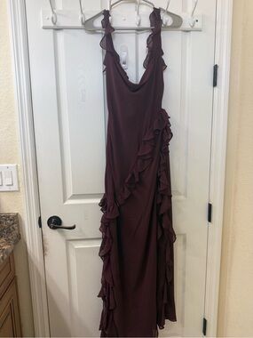 house of cb charmaine dress brown | Dresses | House Of Cb Maxi Satin